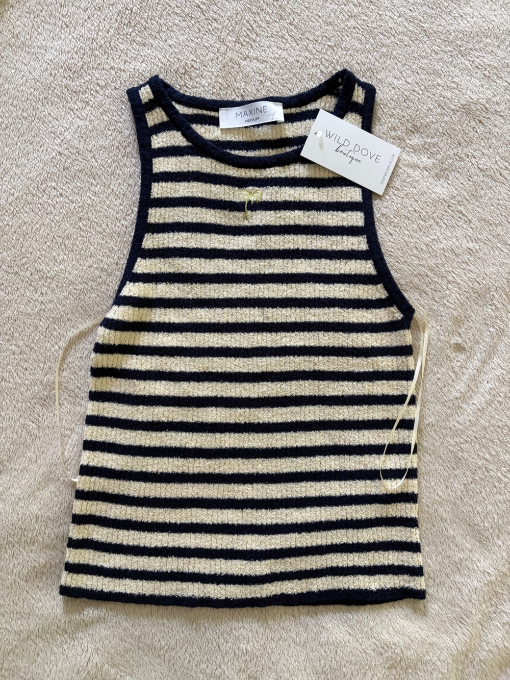 Striped Sleeveless Wild Dove Boutique-Maxine Navy & Cream